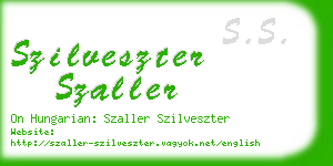 szilveszter szaller business card